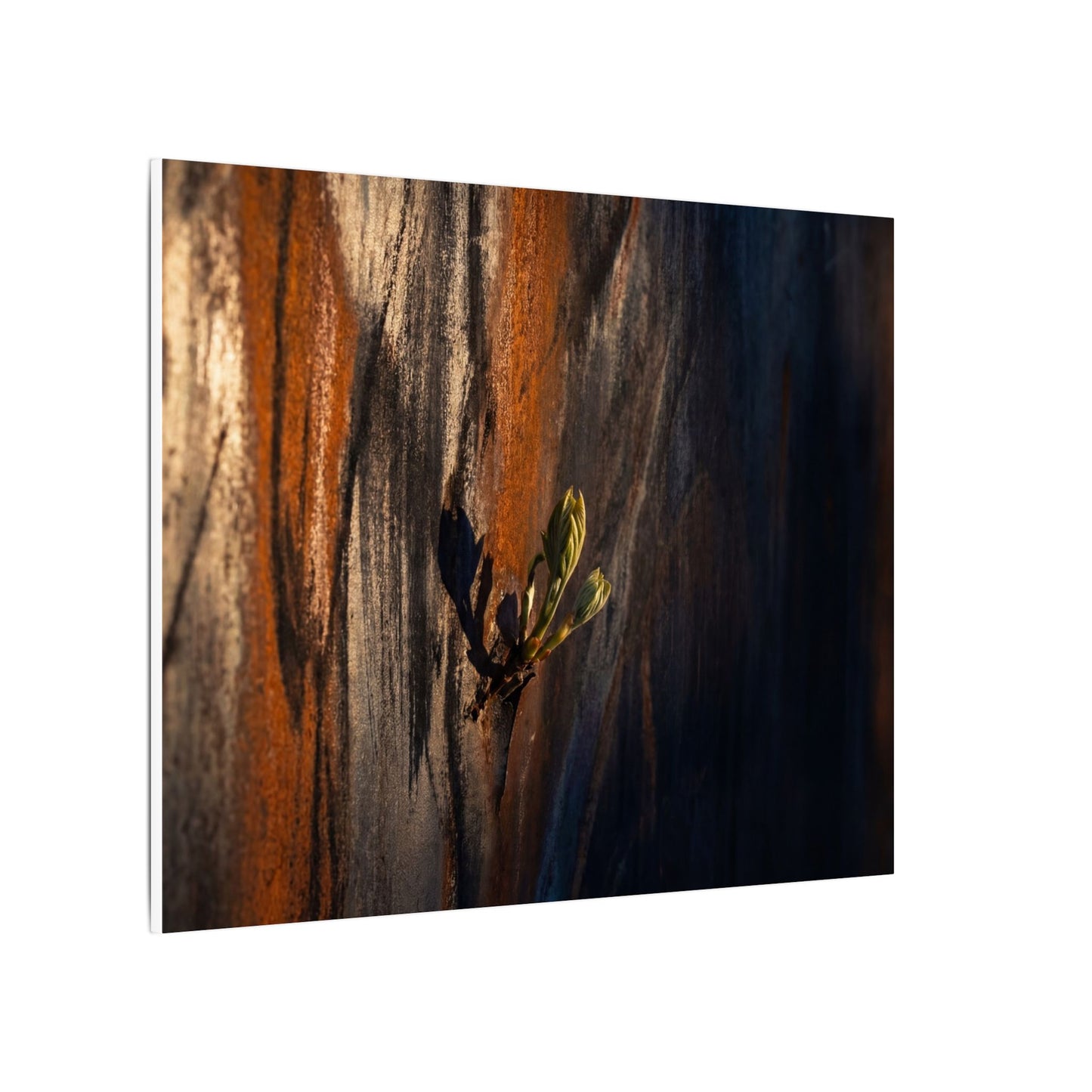 Rust Patina Charcoal Ink Canvas Art | Moody Dark Japandi Art