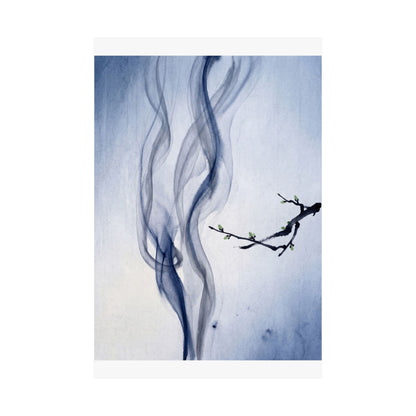 Datsuzoku Incense Smoke Wall Art Print - Zen Sumi E
