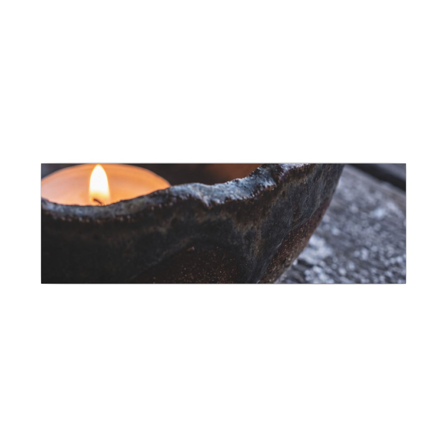 Atmospheric Ceramic Bowl Canvas Art - Moody Minimal Dark Japandi