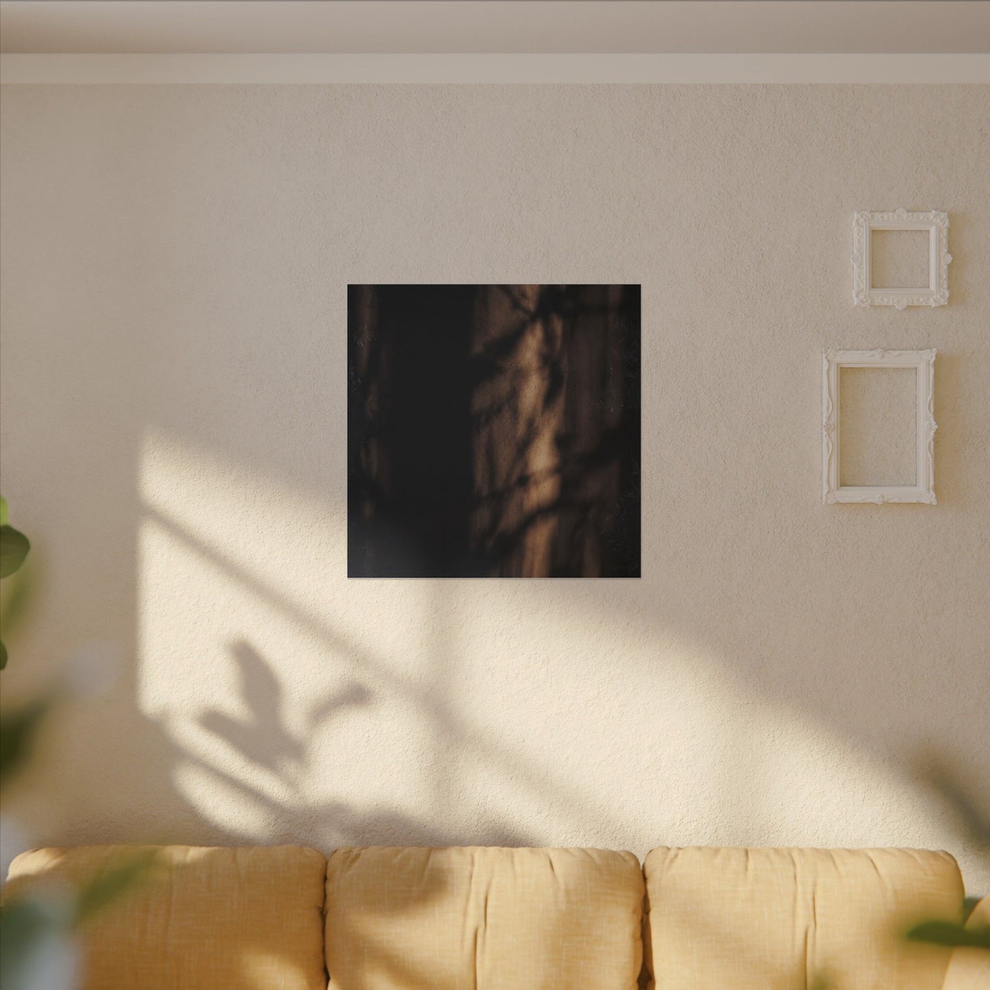 Winter Shadow Play Moody Minimal Canvas Art | Luxurious Decor