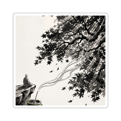 Incense Smoke Sticker | Autumn Zen Ukiyo E Inspired Art Art Print