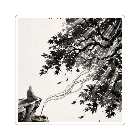 Incense Smoke Sticker | Autumn Zen Ukiyo E Inspired Art Art Print