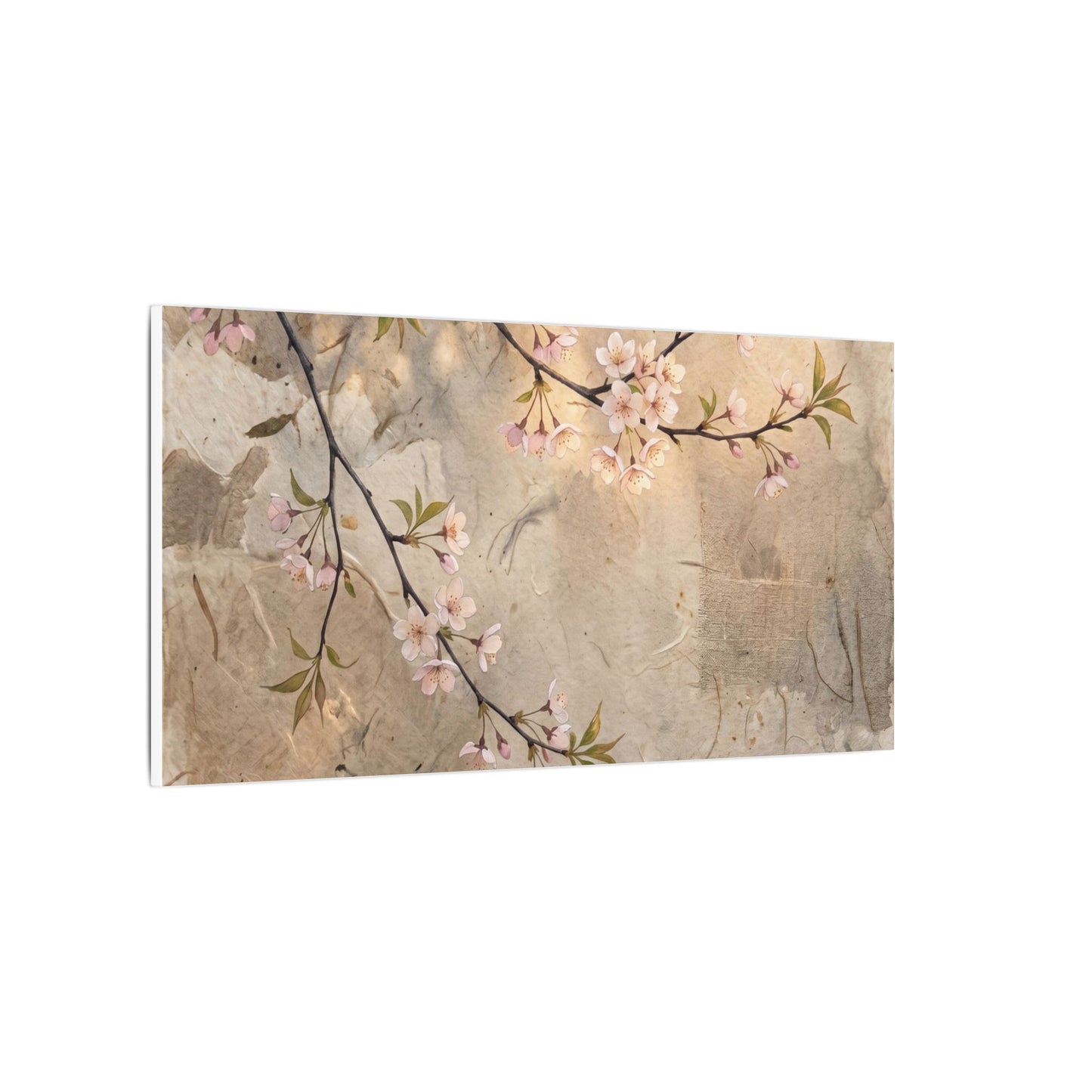 Summer Cherry Blossom Texture Canvas Art | Neutral Decor