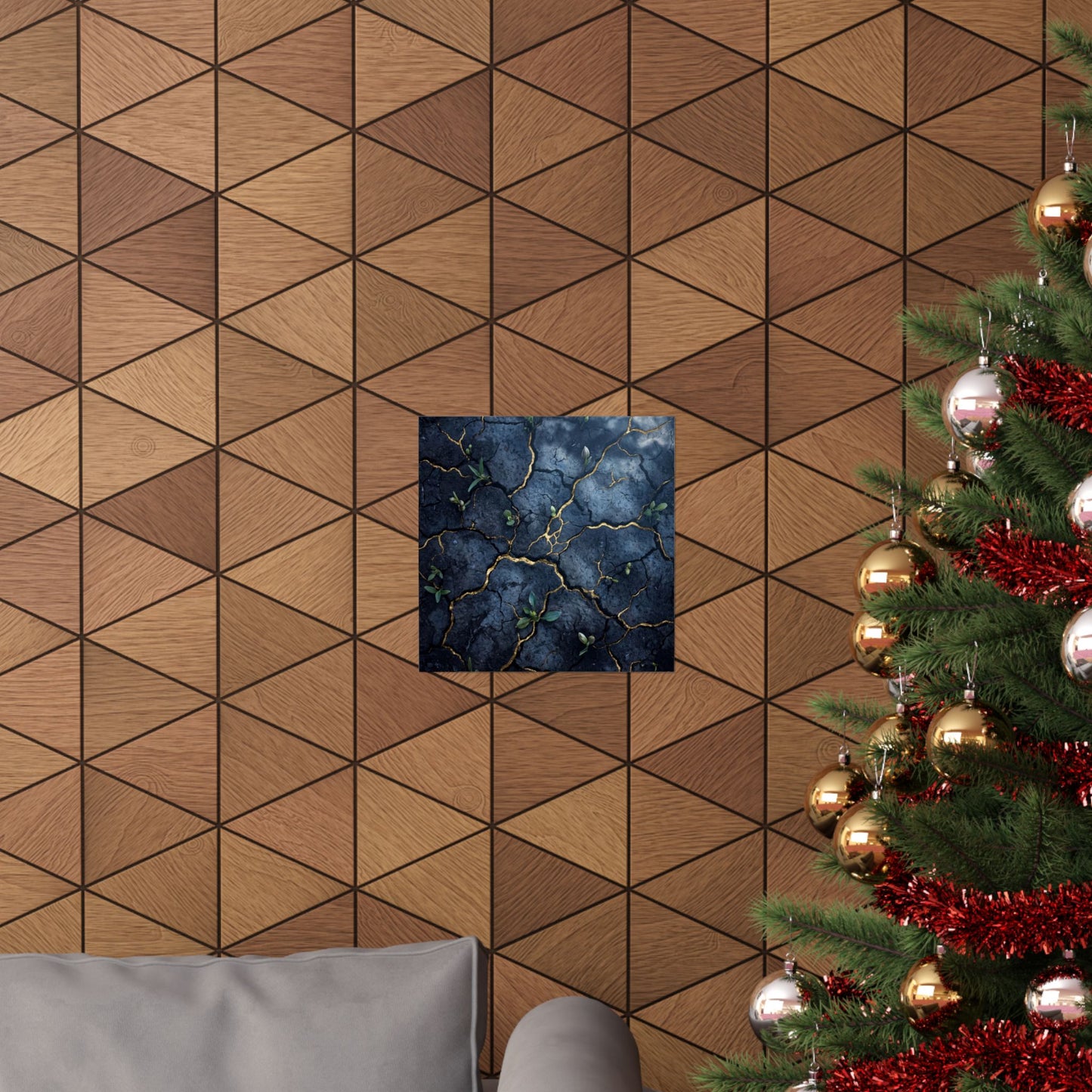 Shibui Cracked Earth Wall Art Print - Kintsugi Broken Beauty