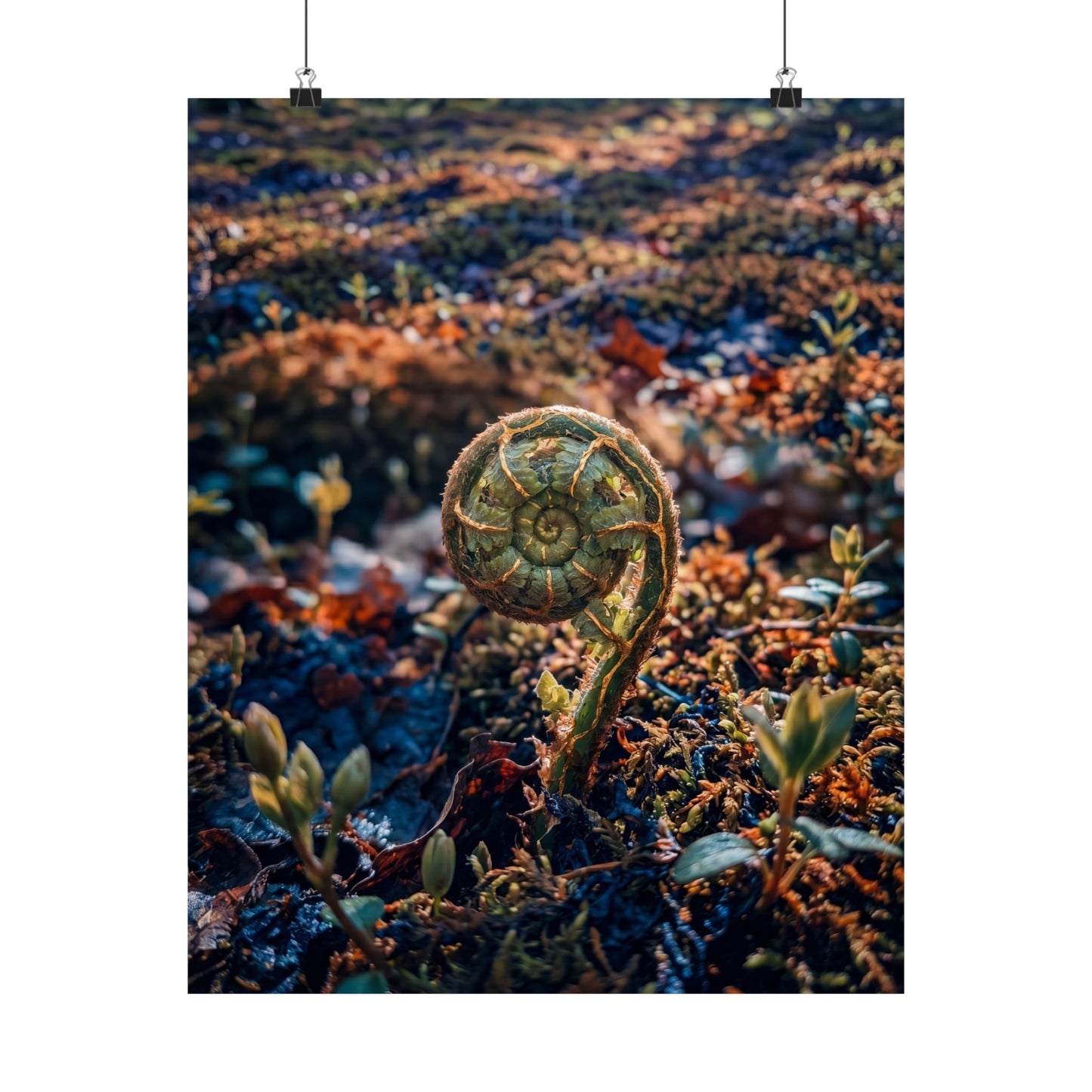 Dappled Fern Unfurling Wall Art Print - Kintsugi Seijaku