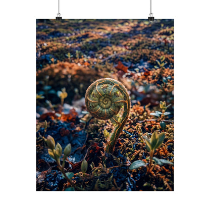 Dappled Fern Unfurling Wall Art Print - Kintsugi Seijaku