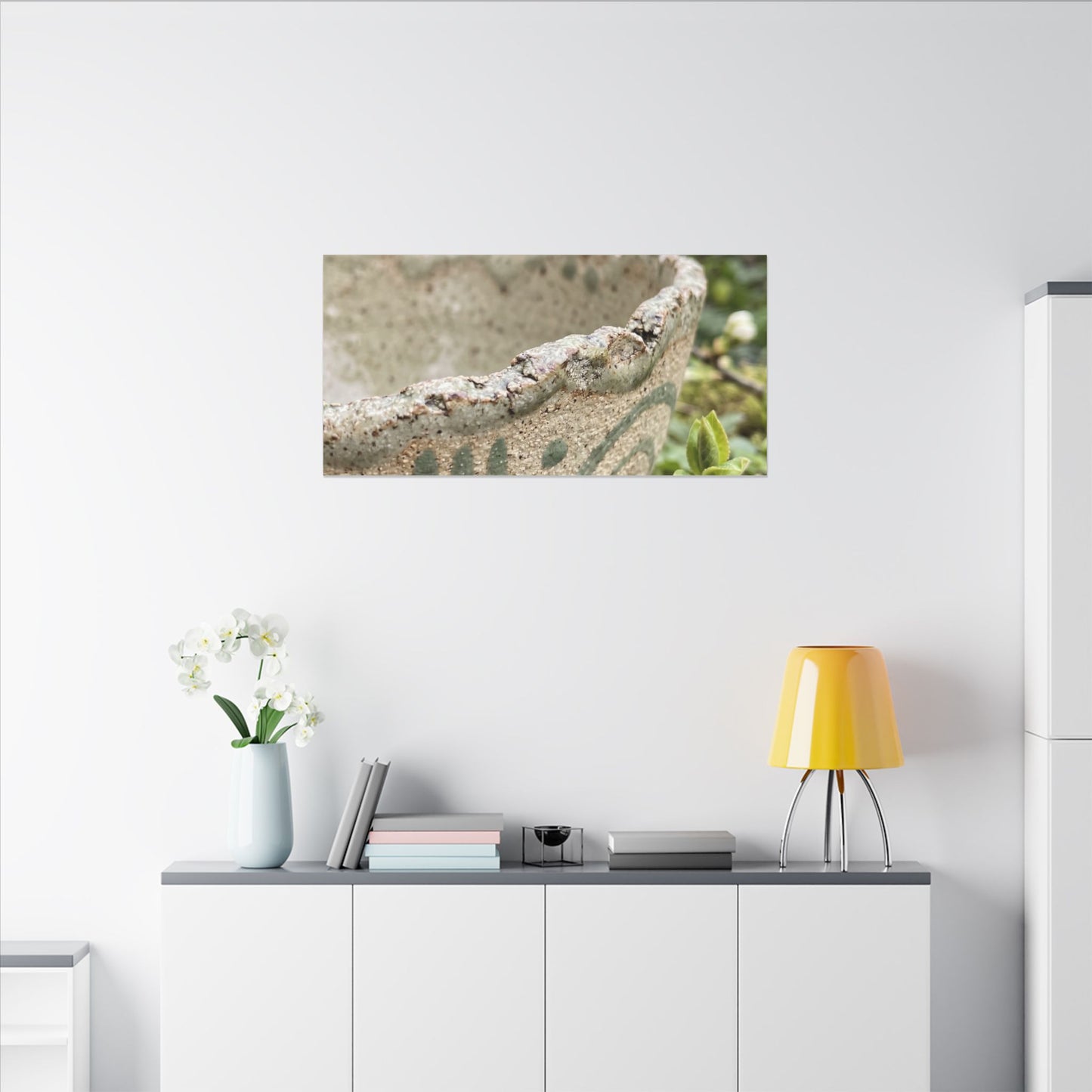Elegant Ceramic Bowl Canvas Art - Japanese Pattern Japandi