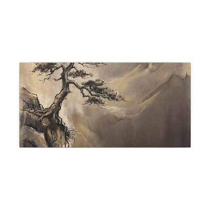 Pine Tree Charcoal Ink Canvas Art | Luxurious Dark Japandi Art