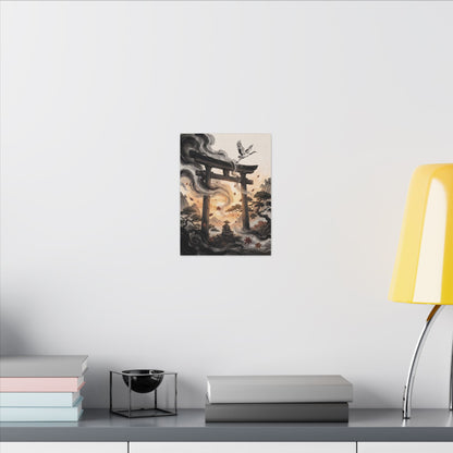 Torii Gate Ukiyo E Inspired Canvas Art | Serene Zen Art