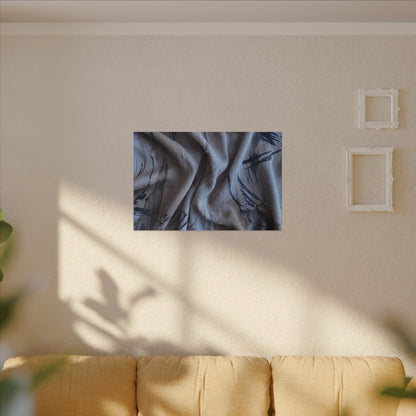 Silk Drape Winter Canvas Art | Japandi Earthy Design