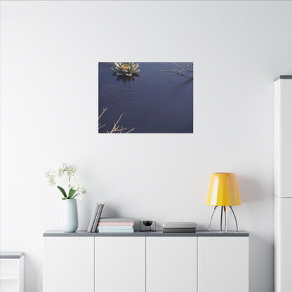 Lotus Flower Canvas Art | Winter Zen Karesansui Art
