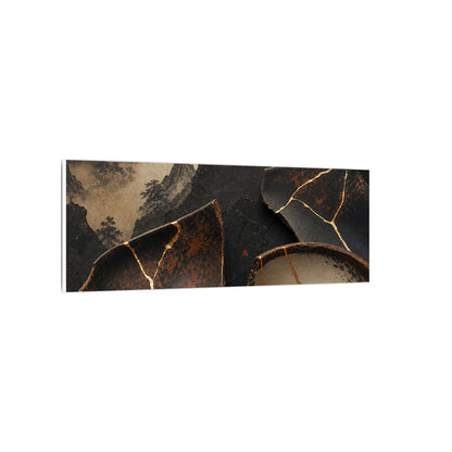 Broken Pottery Gold Vein Canvas Art | Philosophical Kintsugi Art