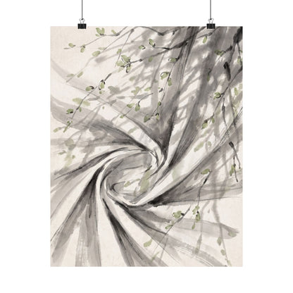 Silk Drape Wall Art Print | Spring Zen Sumi E Art Art Print