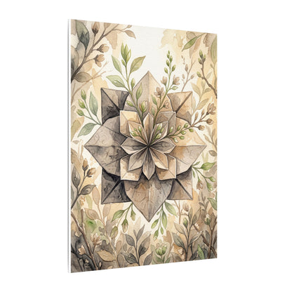 Warm Paper Fold Canvas Art - Watercolor Japandi
