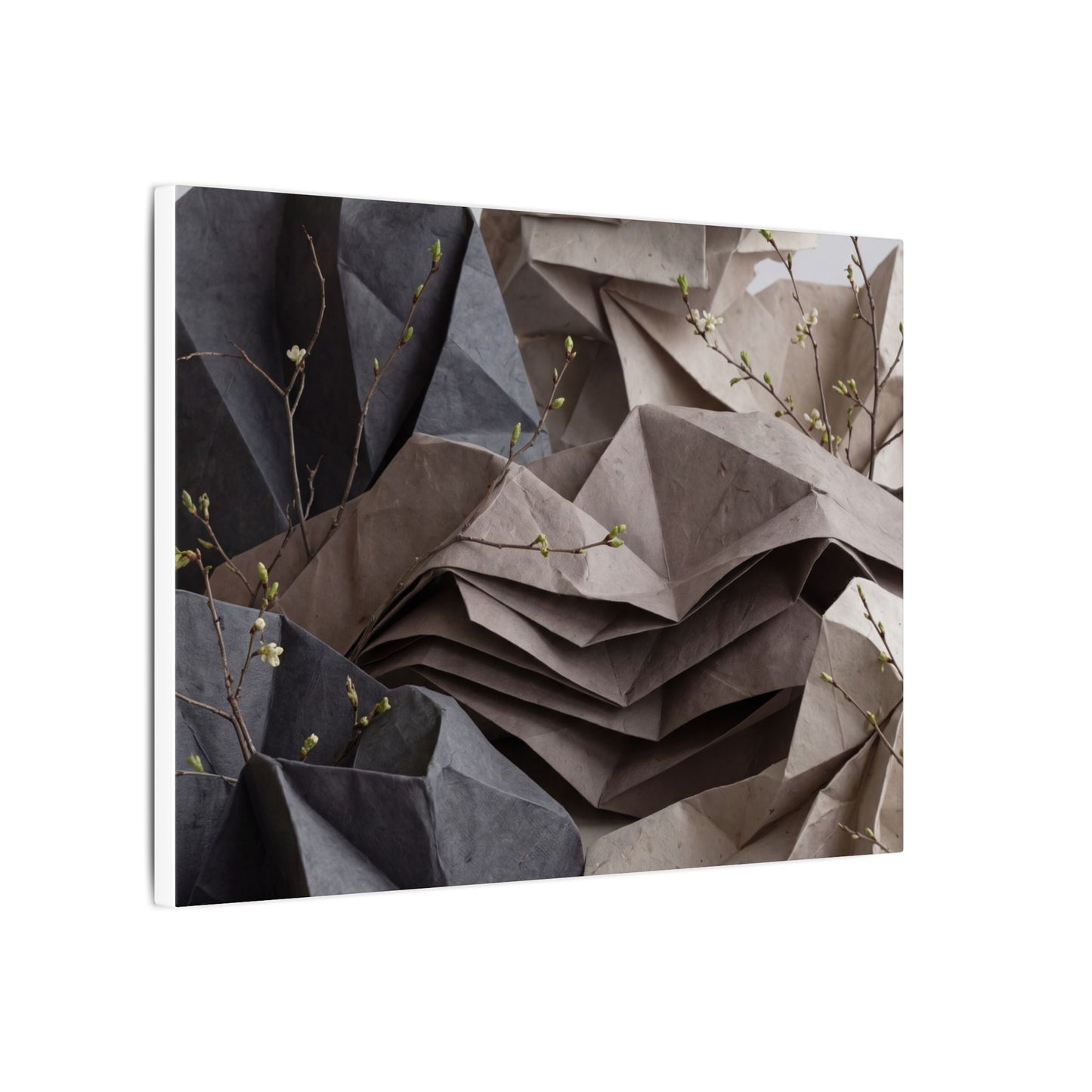 Neutral Paper Fold Canvas Art - Texture Japandi