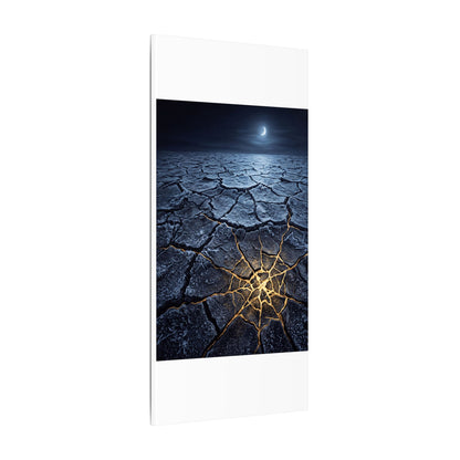Moonlight Cracked Earth Canvas Art - Kintsugi Mono No Aware
