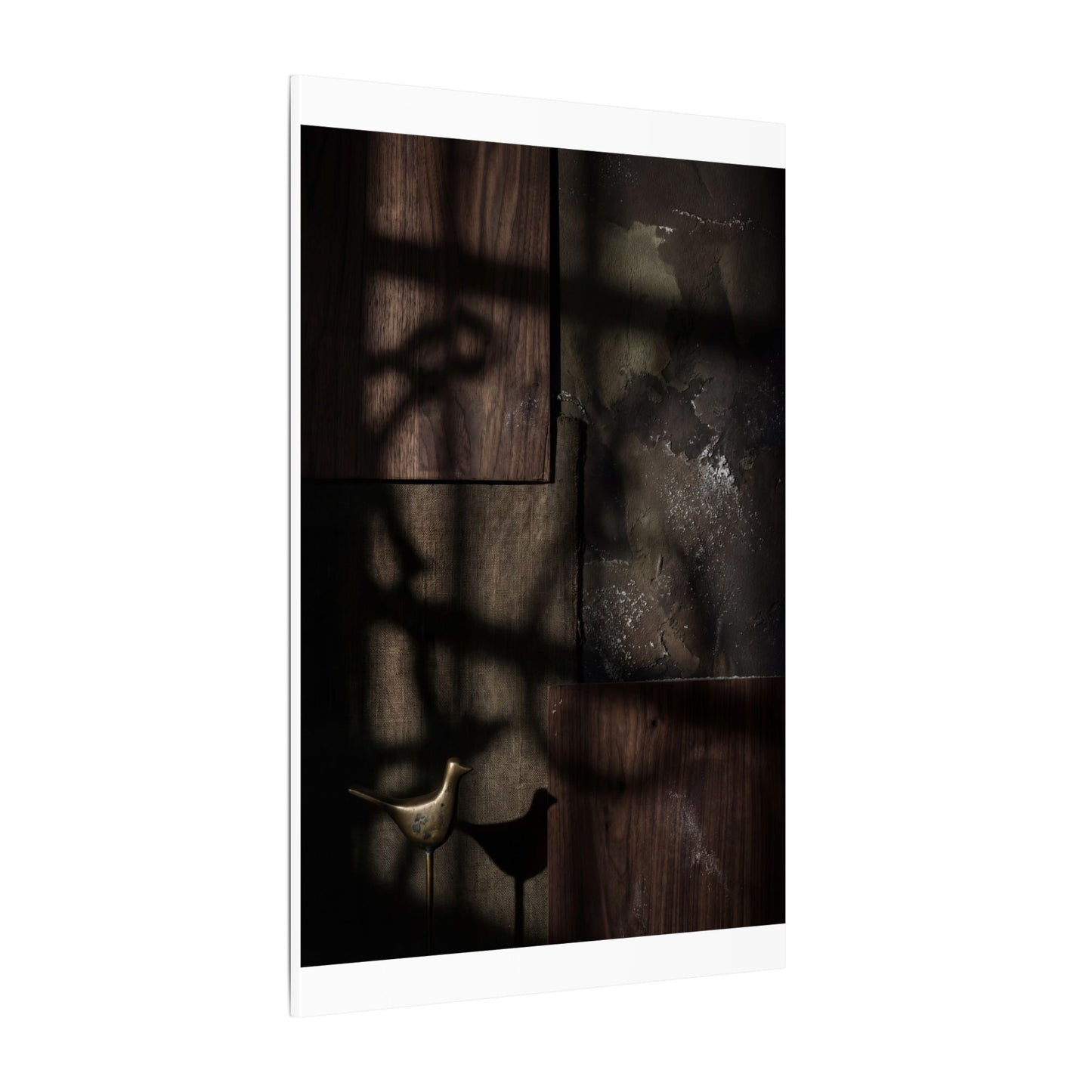 Dark Japandi Shadow Play in Candlelight | Dark Texture Canvas Art