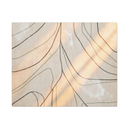 Shoji Screen Minimal Line Canvas Art | Warm Japandi Art Art Print
