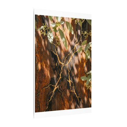 Kanso Rust Patina Canvas Art - Kintsugi Gold Vein