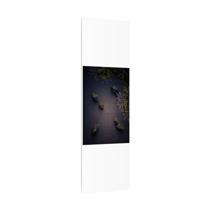Dark Japandi Rock Garden in Dawn | Shadow Zen Canvas Art