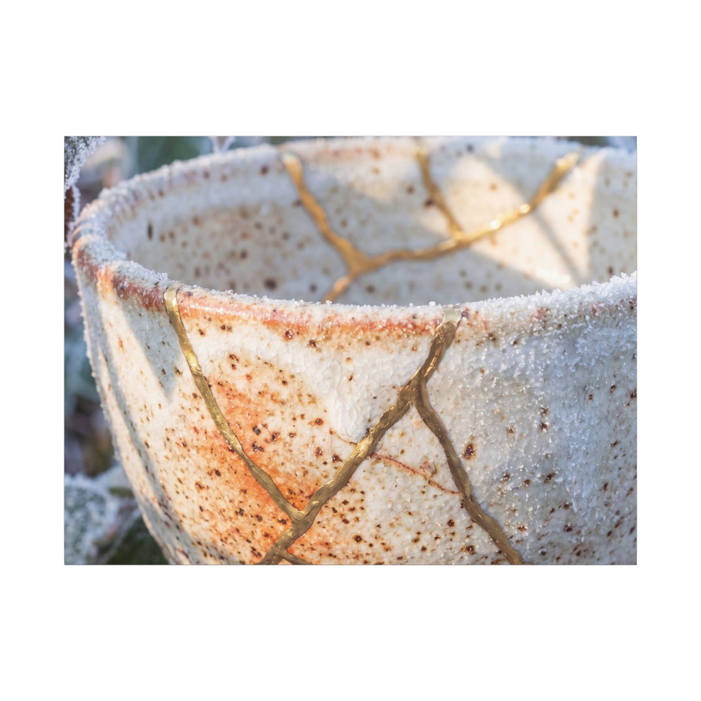 Resilient Ceramic Bowl Canvas Art - Gold Vein Kintsugi