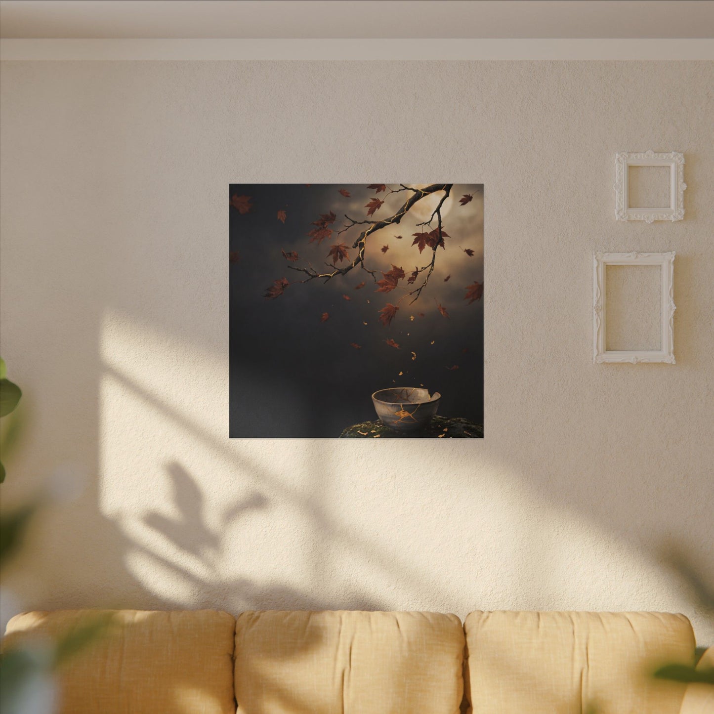 Moonlit Garden Gold Repair Canvas Art | Beautiful Kintsugi Art