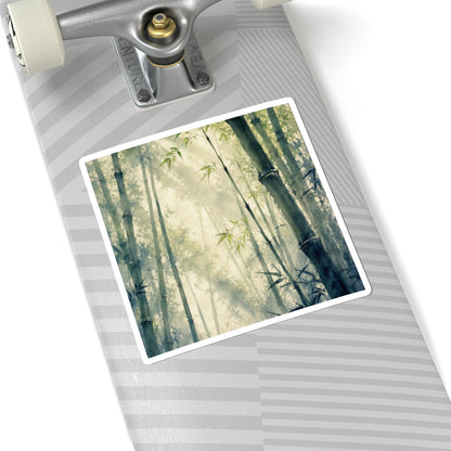 Spring Bamboo Grove Sumi E Sticker | Serene Decor