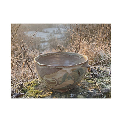 Golden Hour Ceramic Bowl Canvas Art - Japandi Shibui