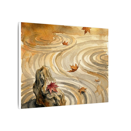 Autumn Rock Garden Watercolor Canvas Art | Neutral Decor