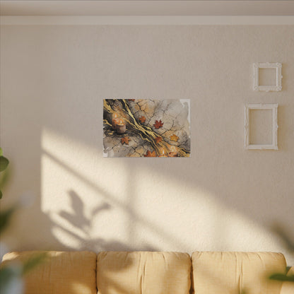 Cracked Earth Autumn Canvas Art | Japandi Warm Design