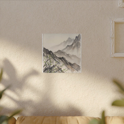 Spring Mountain Mist Texture Canvas Art | Warm Decor