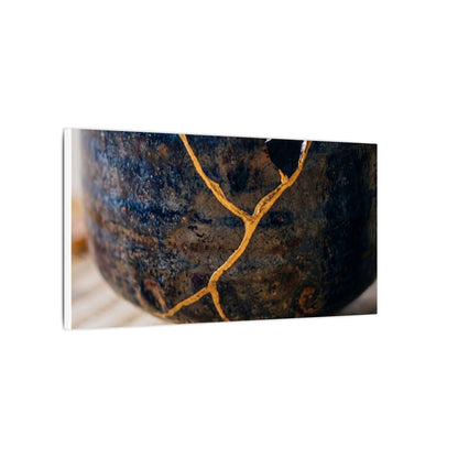 Tea Ceremony Autumn Canvas Art | Kintsugi Healing Design