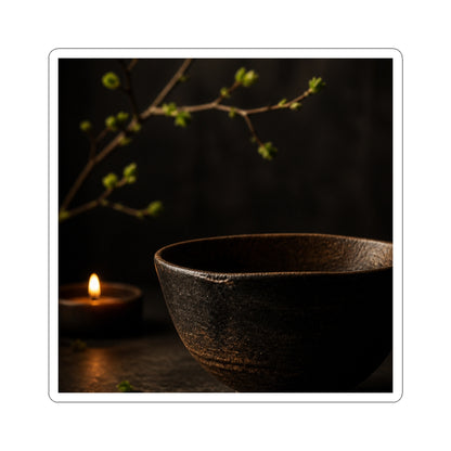 Ma Ceramic Bowl Sticker - Dark Japandi Shadow Zen