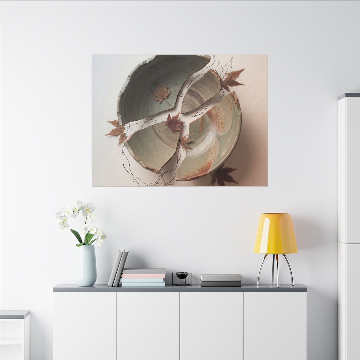 Dawn Ceramic Bowl Canvas Art - Japandi Fukinsei