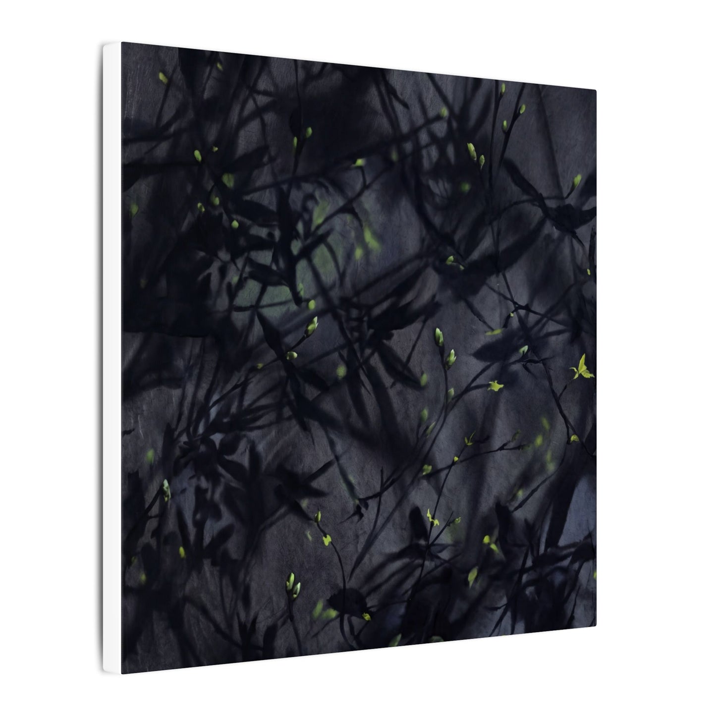 Shadow Play Spring Canvas Art | Dark Japandi Atmospheric Design