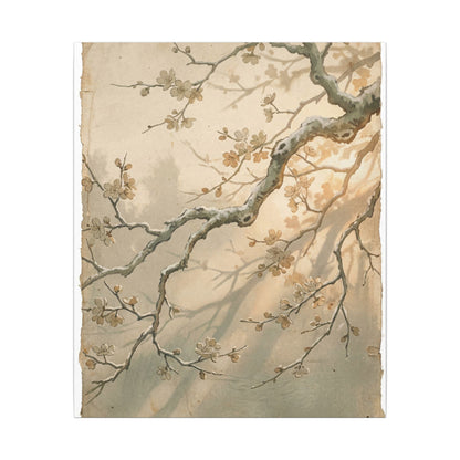 Cherry Blossom Canvas Art | Winter Japandi Japanese Pattern Art