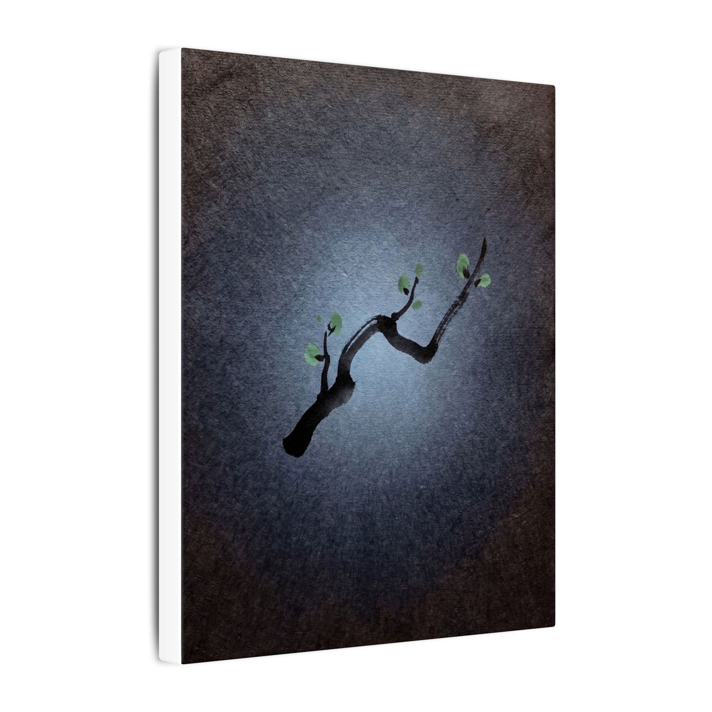 Ink Brushstroke Canvas Art | Spring Dark Japandi Moody Minimal Art