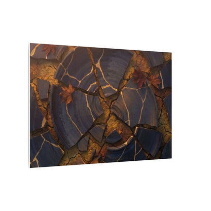 Autumn Cracked Earth Gold Repair Canvas Art | Philosophical Decor
