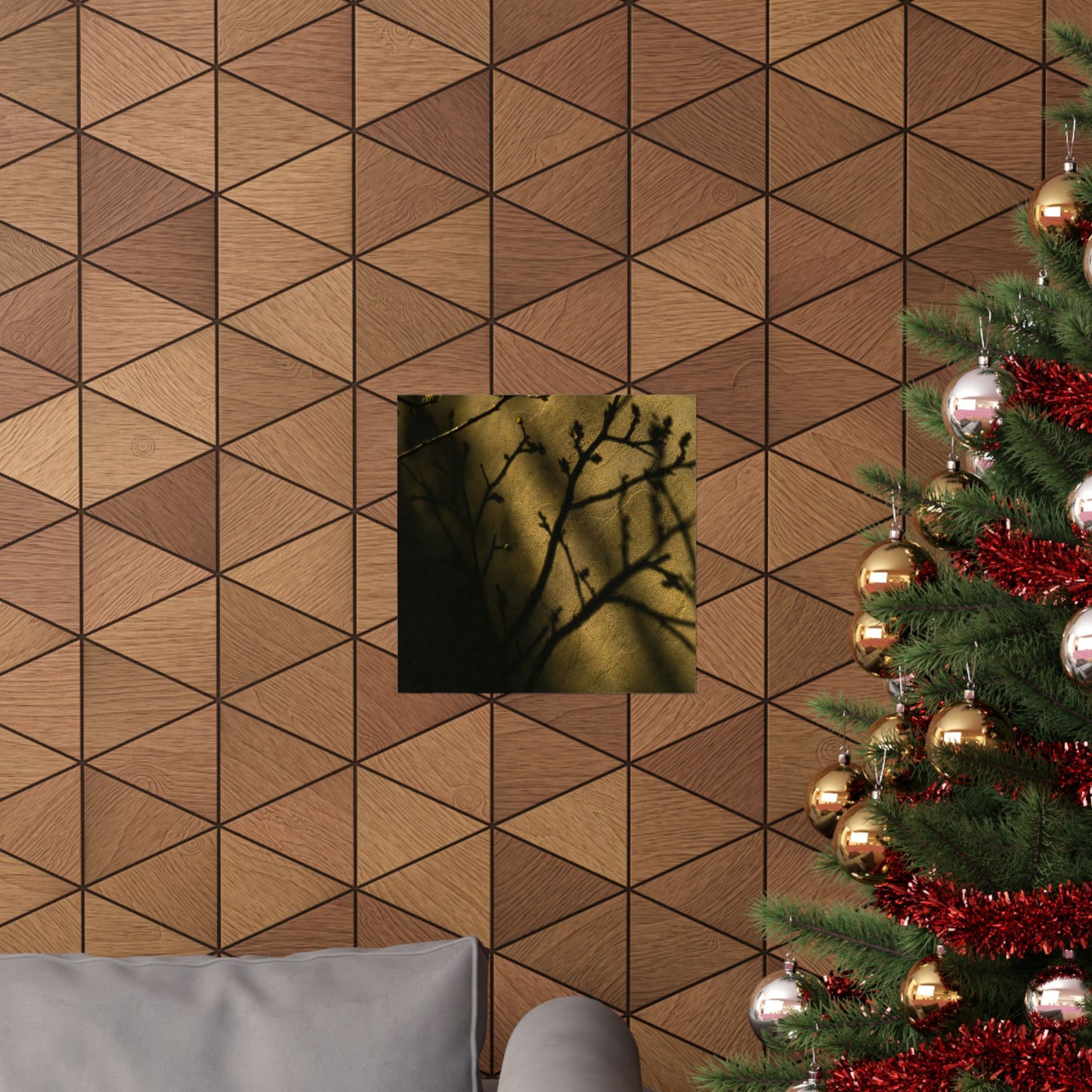 Golden Hour Shadow Play Wall Art Print - Dark Japandi Seijaku