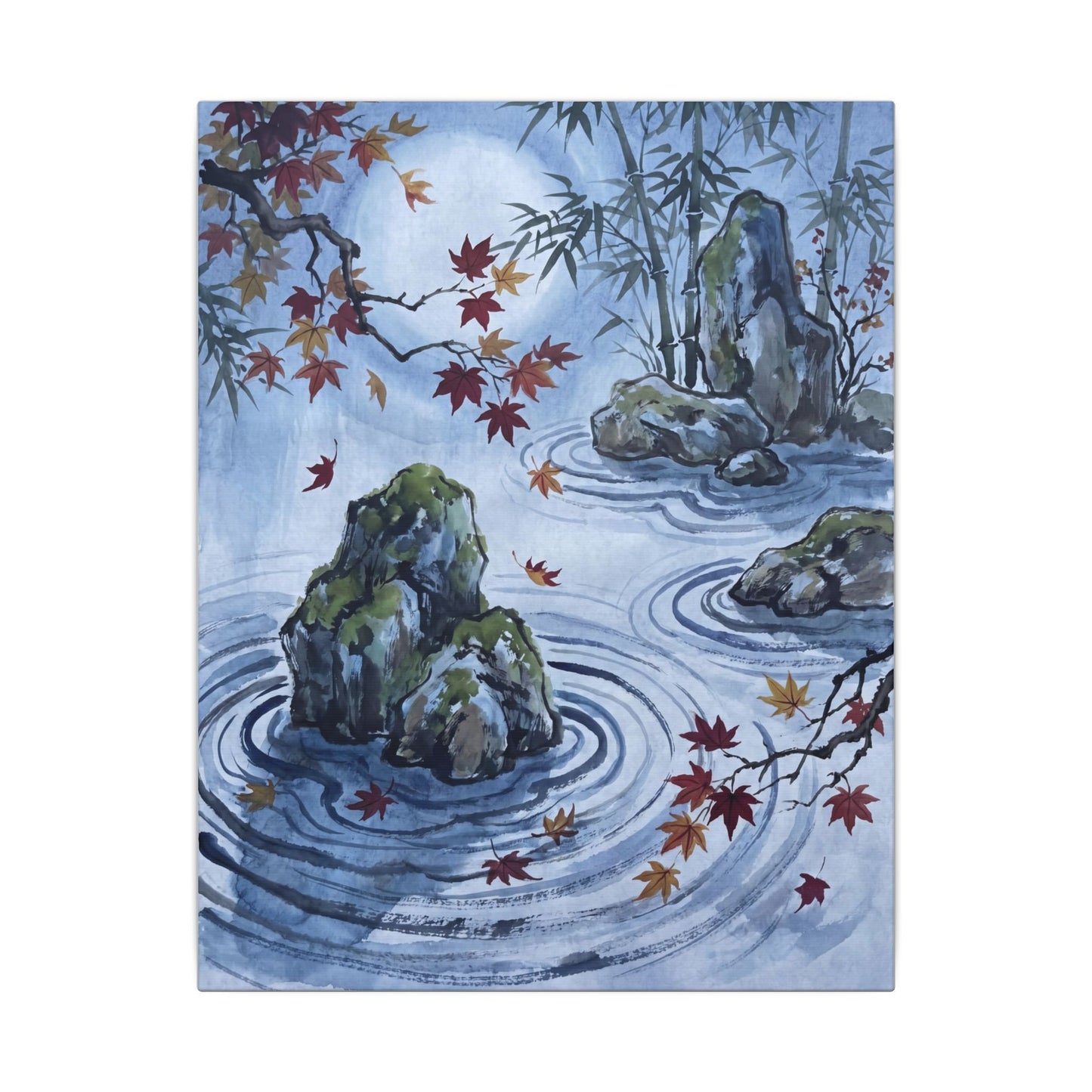 Rock Garden Autumn Canvas Art | Zen Tranquil Design