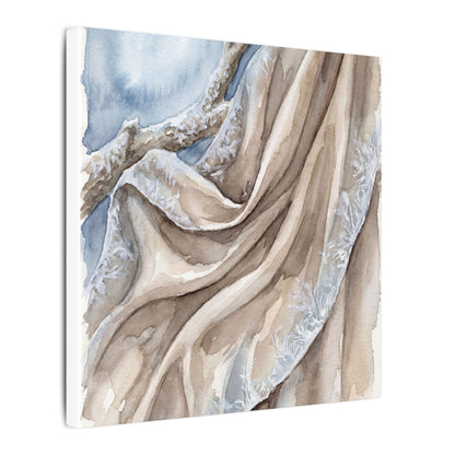 Silk Drape Winter Canvas Art | Japandi Cozy Design
