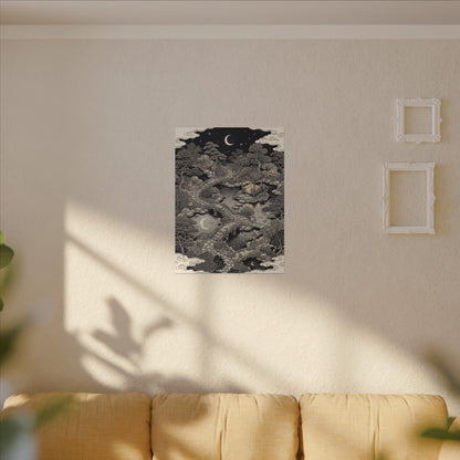 Moonlit Garden Ukiyo E Inspired Canvas Art | Serene Zen Art