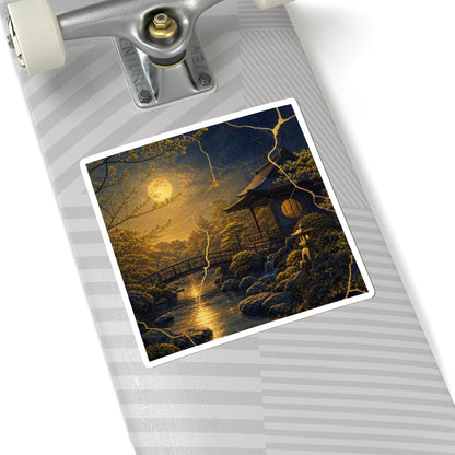 Moonlit Garden Sticker | Spring Kintsugi Gold Vein Art