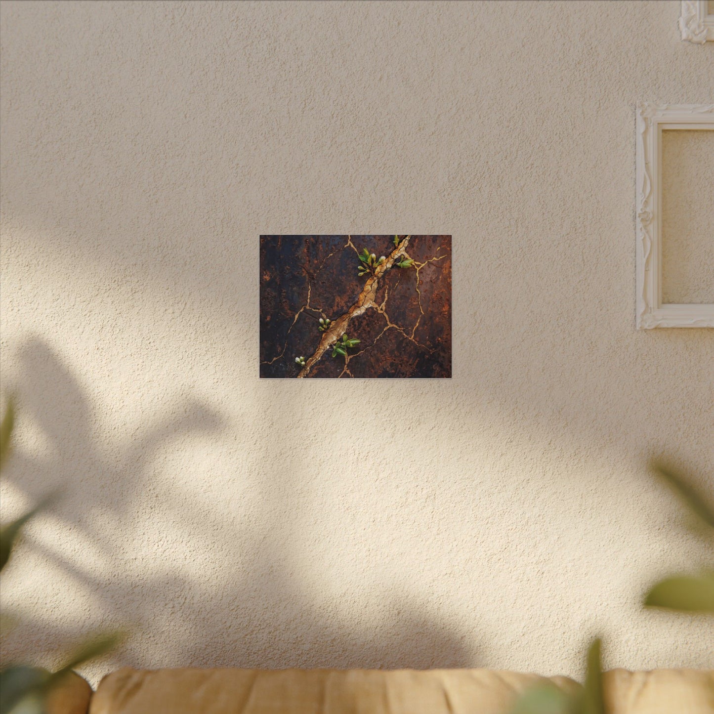 Rust Patina Spring Canvas Art | Kintsugi Resilient Design
