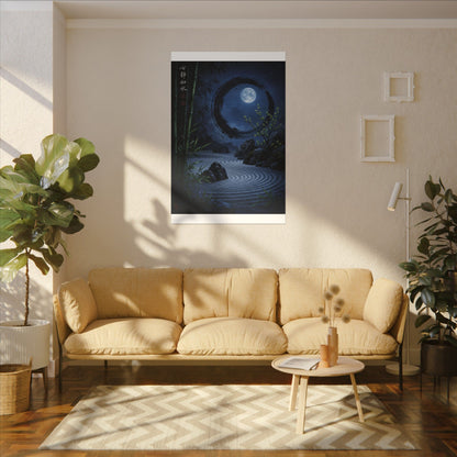 Serene Rock Garden Canvas Art - Enso Zen