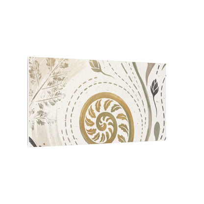 Japandi Fern Unfurling in Golden Hour | Japanese Pattern Canvas Art