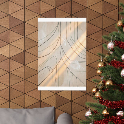 Winter Shoji Screen Minimal Line Wall Art Print | Elegant Decor