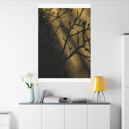 Golden Hour Shadow Play Canvas Art - Dark Japandi Seijaku