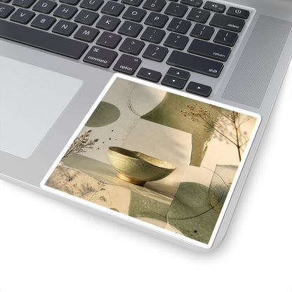 Ceramic Bowl Sticker | Winter Japandi Minimal Line Art