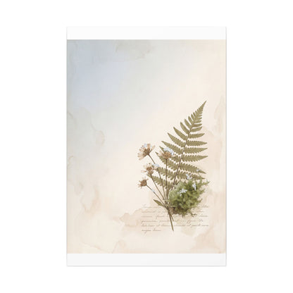 Winter Moss Close Up Herbarium Canvas Art | Enchanting Decor